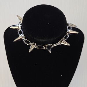 Silver Spike Chain Necklace